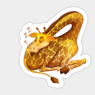 Sleeping Giraffe Sticker